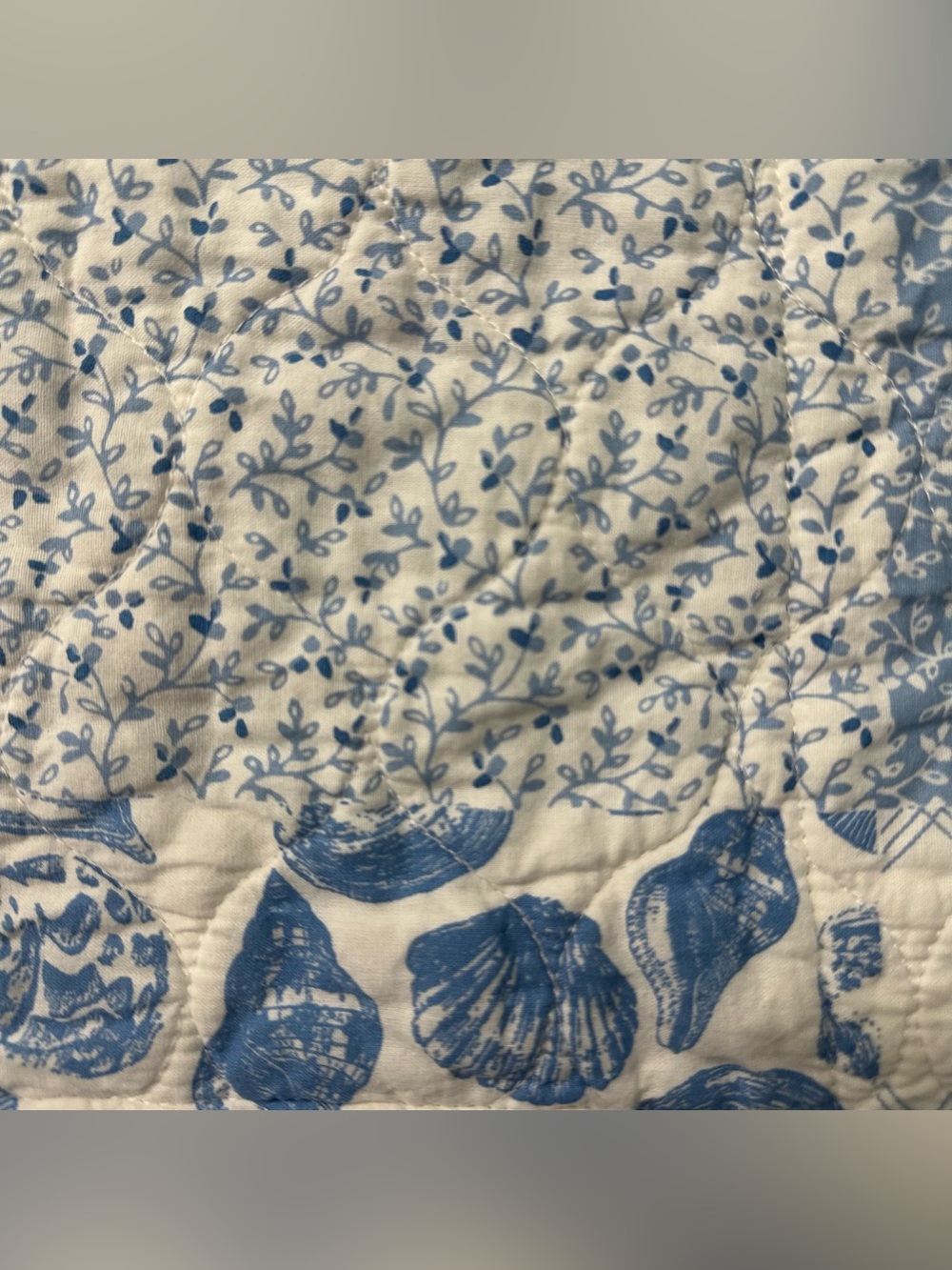 Laura Ashley Blue Patchwork Quilted Pillow Sham Nautical Ocean Beach Cotton - Picture 7 of 9